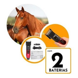 Máquina Tosa Cavalos Cães Gatos Com 2 Baterias Nota Fiscal