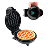 Máquina Waffle Mini Elétrica Profissional Antiaderente 110v Cor Preto