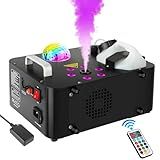 Máquinas De Neblina De 1000 W Máquina De Neblina De 1000 W Com RGB 6 LEDs Par E Bola De Discoteca Efeitos De Iluminação De Palco Por Controle Remoto Uplights Para Eventos Casamento Dança Festa Natal