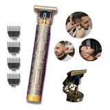 Maquininha Profissional De Cortar Aparar Barba Cabelo Pelo Cor Dourado 110v 220v