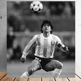 Maradona 10 Vintage Foto Poster Quadro Mdf Decoração