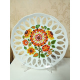 Maravilhoso Prato Vazado Decorativo 27 Cm Porcelana Schmidt
