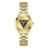 Marca De Relógios Femininos Guess Breeze, Pulseira Dourada, Moldura Prateada, Fundo Prateado