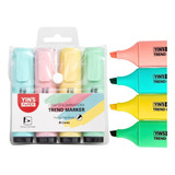 Marca Texto Tons Pasteis Kit 4 Cores Candy Colorstrend