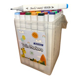Marcador Artístico Ponta Dupla Kit 36 Cores Profissional