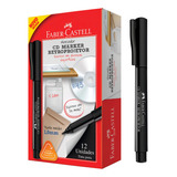 Marcador Caneta Retroprojetor Faber Castell 1 0mm Cx C 12un Cor Preto