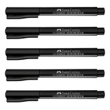 Marcador Caneta Retroprojetor Faber Castell 1 0mm Fina C 5un Cor Preta