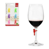 Marcador De Silicone Para Taca De Vinho 6 Pecas 3cm Colors