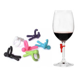 Marcador De Silicone Para Taca De Vinho 6 Pecas 3cm Colors