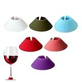 Marcador De Taça De Vinho Marcadores De Bebida Para Copos 6X Identificadores De Vidro De Silicone Para Bebidas Decoração De Vidro Triangular Colorida Da Haste Do Cone Para A Barra Martinis Cocktail