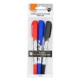 Marcador Multiuso Brw Ponta Dupla 3 Cores Ideal Para Cd Dvd