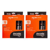Marcador Permanente 24 Un Preto Jocar Office