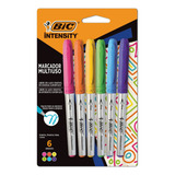 Marcador Permanente Bic Intensity - 6 Cores