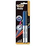 Marcador Permanente BIC Marking Ponta Média 1 1mm Com 1 Unidade Na Cor Preta E 1 Unidade Na Cor Azul