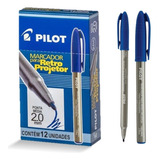 Marcador Pincel P Retroprojetor Pilot 2 0mm C c 12 Unidades
