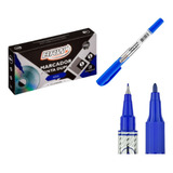 Marcador Retroprojetor Ponta Dupla Brw 2 0 0 4mm Cx C 12 Un Cor Azul