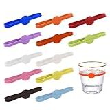 Marcadores De Bebida Para Copos Pingentes De Vinho Identificadores De Copo Para Festa De Coquetel De Bar Em Casa Pacote Com 12 Vidro Couro Silicone Silicone