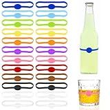 Marcadores De Copo Para Bebidas 24 Peças Marcadores De Bebida Copos De Vinho De Silicone Marcadores Extensíveis Copo De Vidro Garrafa De Vinho Marcador Identificadores De Bebida Para Festa Marcador De