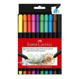 Marcadores De Pincel Faber Supersoft Tip, 10 Cores