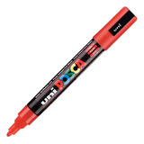Marcadores De Ponta Cônica Posca Pc 5m 1 8 2 5 Mm Cor Vermelho Fluorescente