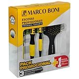 Marco Boni Kit Prof 3 Escovas Thermal Ceramic E 1 Escova Raquete Desembaraçante 6204 Amarelo 4 Unidades.