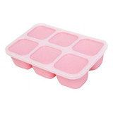 Marcus   Marcus Porta Papinha De Silicone Com Tampa 6 Cubos Rosa