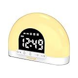 MAREGO Modelo M0 Despertador Com Simulação Do Nascer Do Sol- Relógio Digital LED- Luminária Com Iluminação Gradual- Alarme Sonoro Convencional- Ideal Para Quem Tem Sono Pesado- Reduz Ressaca Do Sono