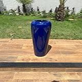 MARLOT Decor Vaso Estilo Vietnamita Fibra Vidro Vitrificado Fino 66x29 Cm Azul 
