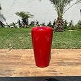 MARLOT Decor Vaso Estilo Vietnamita Fibra Vidro Vitrificado Fino 66x29 Cm Vermelho 