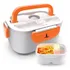Marmita Elétrica Portátil Cor Laranja Marca Lorben Bivolt   12v Com Capacidade De 1 5l Aquecedor De Alimentos Para Viagens  Escritório E Veículos  Compacta  Resistente E Fácil De Limpar