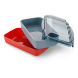 Marmita Lunch Box Vermelha Electrolux Com Divisoria