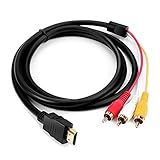 Marmoin Cabo HDMI Para RCA  1080p 1 5 M HDMI Macho Para 3 RCA Vídeo áudio AV Adaptador Conector Transmissor Unidirecional Para TV HDTV DVD