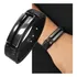 Marshop Pulseira Masculinas De Couro Legítimo Luxo Fecho Pino