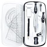 Marte Vanci Kit De Geometria Matemática Conjunto De Geometria De 10 Peças Com Caixa De Armazenamento Material Estudantil Para Desenho Inclui Bússolas Lápis Borracha Transferidor De Réguas