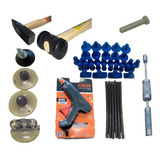 Martelinho Ouro repux Prata Nylon fibra Azul Detilli