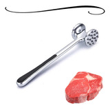 Martelo Bife Zinco Unyhome Batedor Carne Cabo Borracha Dois Lados Profissional Cor Prateado
