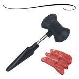 Martelo Carne Batedor Alimentos Culinário Gourmet Com Dentes Cor Preto