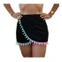 Marujá Beach Saída De Praia Com Pompom Canga De Praia Viscose Pareô Preta Cor Preto Desenho Do Tecido Pompom Candy Tamanho 36 Ao 40
