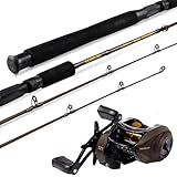 Maruri Kit De Pesca Crobat- Vara 1-65m 6-15lb - Carretilha 3-1 Rolamentos- Ação Moderada- Preto
