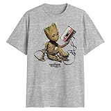 Marvel Camiseta Baby Groot Cassete Guardiões Da Galáxia Vol 2 Cinza Mesclado GG