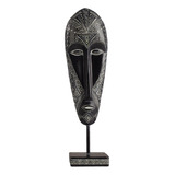 Máscara Africana Escultura Decoração De 12x7 5x41 5cm