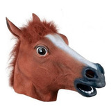 Máscara Cabeça Cavalo Fantasia Carnaval Halloween Cosplay Cor Marrom