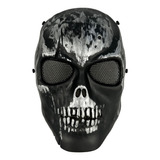 Máscara Caveira Full Face Black Skull   Airsoft   Paintball