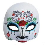 Máscara Caveira Mexicana Metade Rosto Halloween