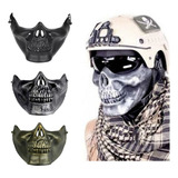 Máscara Caveira Skull Meia Face Airsoft Paintball Eventos