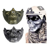 Máscara Caveira Skull Meia Face Festas Airsoft Paintball