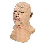 Máscara De Cabeça Careca Realista Máscara Facial De Látex Velho Fantasia De Festa Adereço Completo Fantasia De Látex Máscara De Rugas Para Cosplay