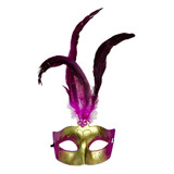 Máscara De Carnaval Fantasia Festa Halloween Veneziana Lilás