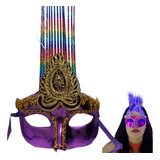 Máscara De Carnaval Feminina Decorada Led