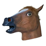 Máscara De Cavalo Látex Head Horse Cosplay Cor Marrom